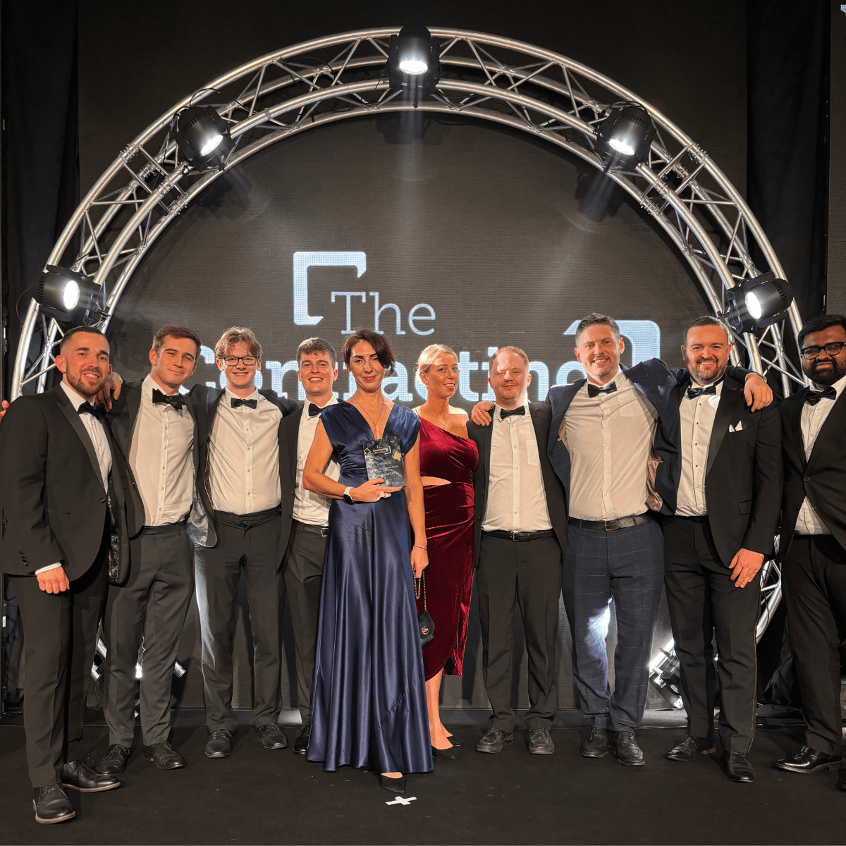 Maslins team on stage accepting Best Contractor Accountant Award (1000-3000 clients) at the Contractor Awards 2025